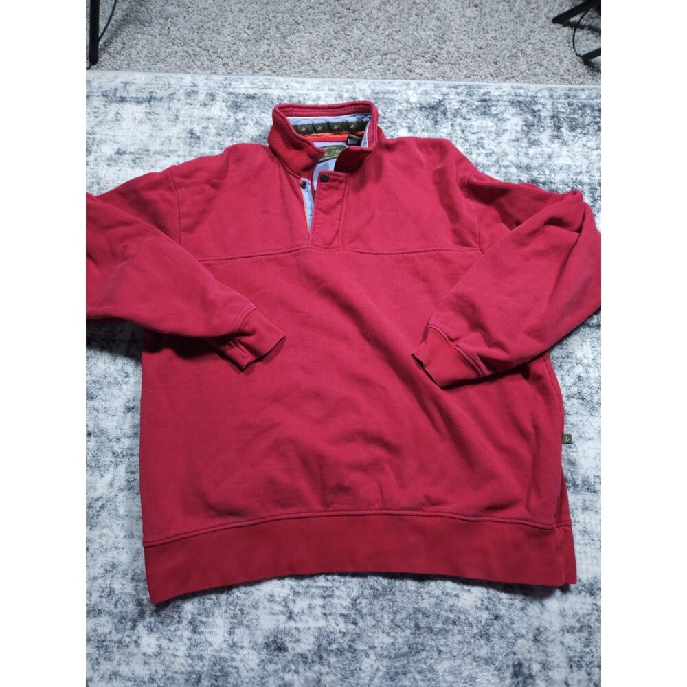 Orvis Charles F. Orvis Signature Collection Mens Quarter Zip Sweater Red Sz L
